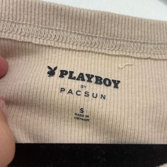 Playboy by Pacsun Tan Cropped‎ Tank Top NWT Size Small - Picture 3 of 6